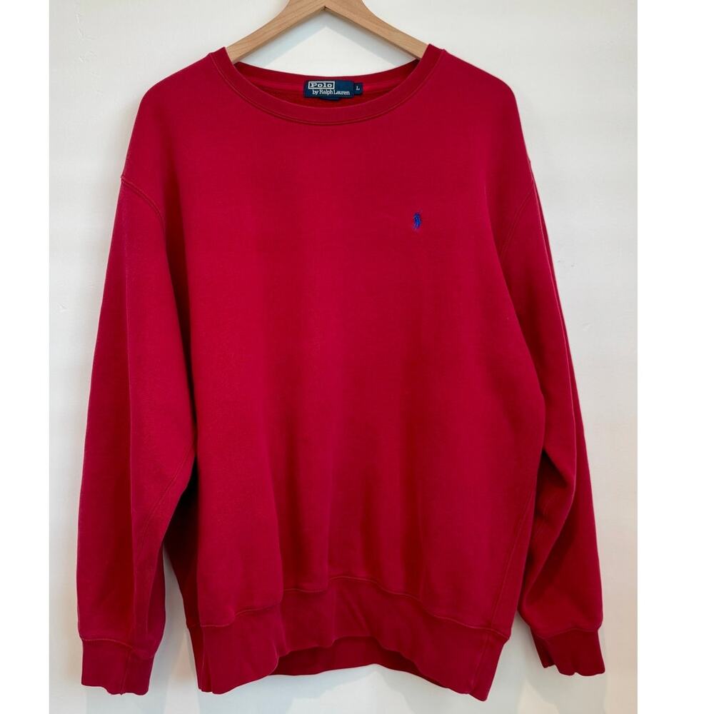 Ralph Lauren Classic Red Crewneck Sweatshirt Size Large